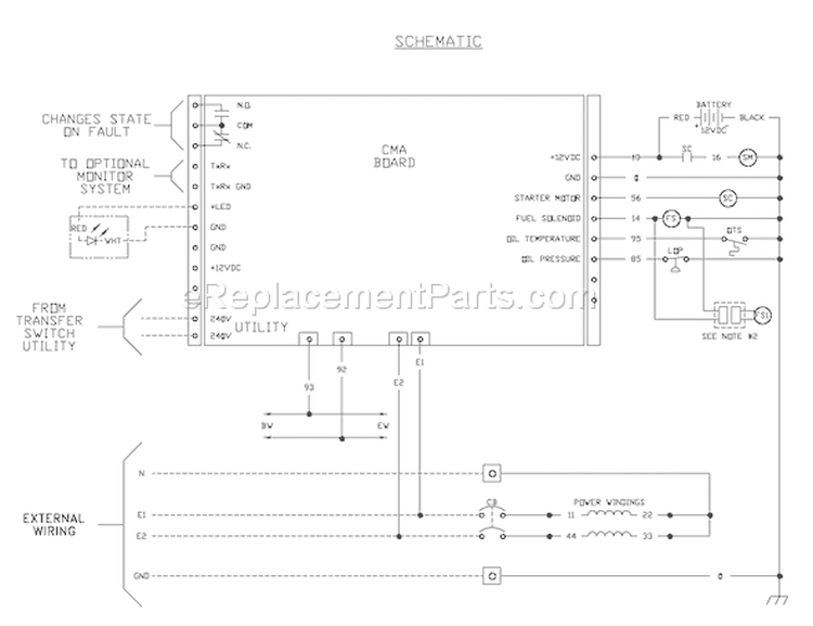 Page E Diagram and Parts List for 040273-0  Briggs and Stratton Generator